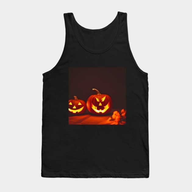 Halloween Pumpkin Jack-o’-lantern Tank Top by SmartPufferFish